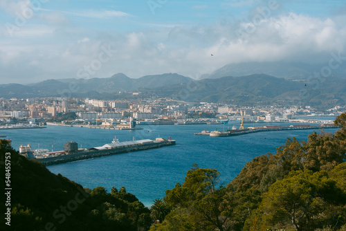 Fototapeta Naklejka Na Ścianę i Meble -  general view of the bay of Ceuta and the entrance to the port