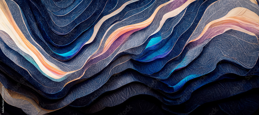 Vibrant indigo blue colors abstract wallpaper design Stock Illustration