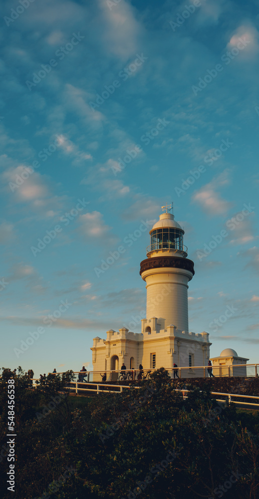 Byron bay lighthouse at sunset