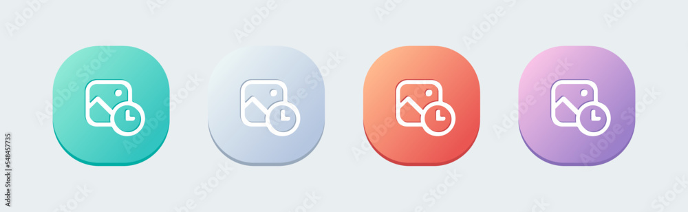 Temporary line icon in flat design style. Limited time signs vector illustration. Temporary line icon in flat design style. Limited time signs vector illustration.