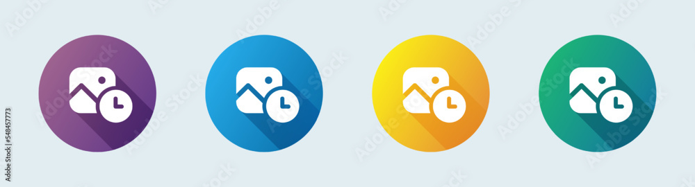 Temporary solid icon in flat design style. Limited time signs vector illustration. Temporary solid icon in flat design style. Limited time signs vector illustration.