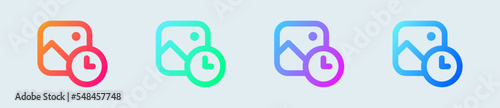 Temporary line icon in gradient colors. Limited time signs vector illustration.