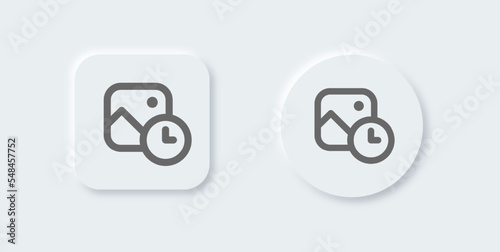 Temporary line icon in neomorphic design style. Limited time signs vector illustration.