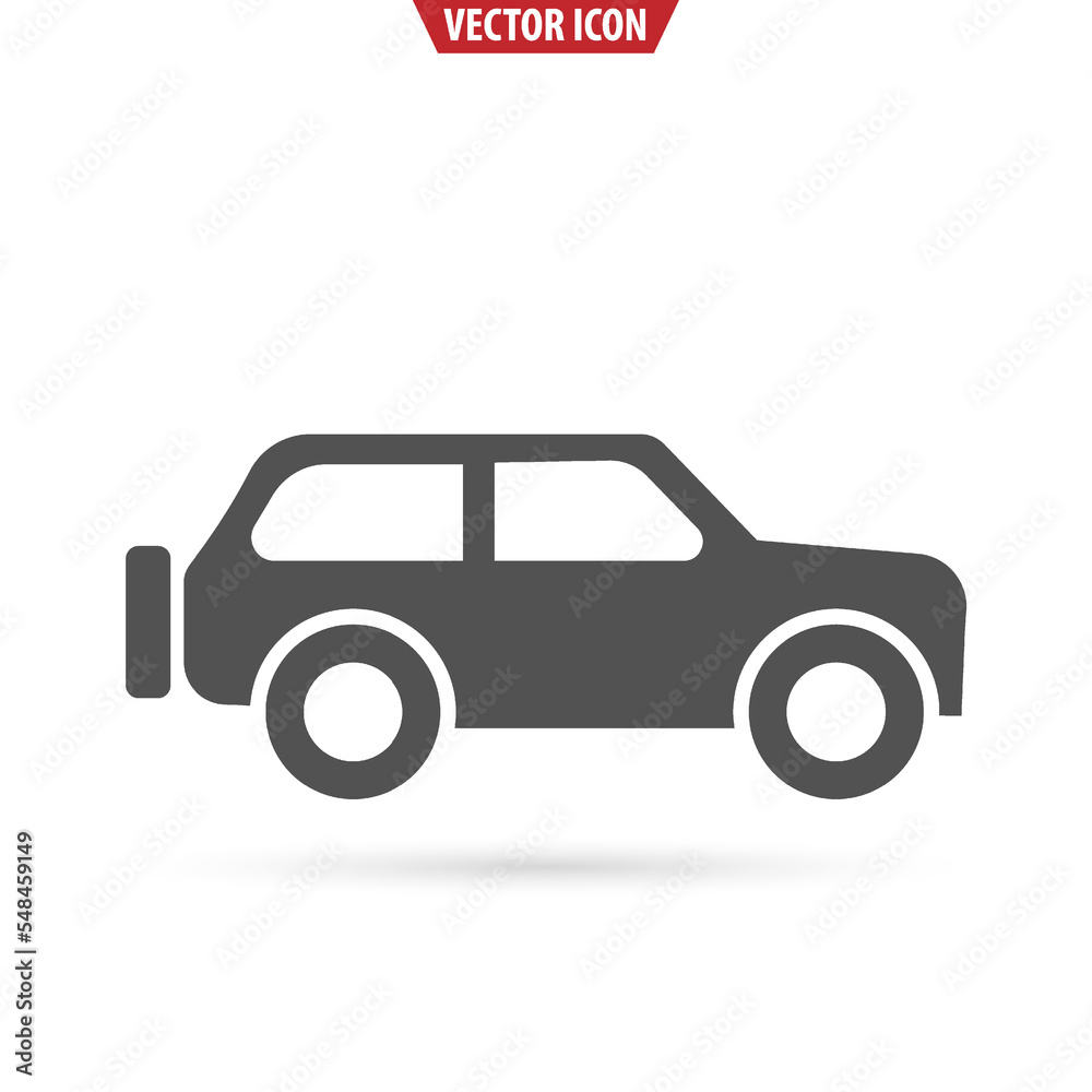 Car SUV flat icon. Transport concept. Vector illustration isolated on white background.