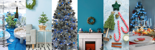 Festive collage with beauti...