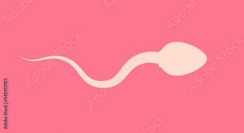 Sperm, spermatozoon simple icon. Flat vector illustration isolated on pink