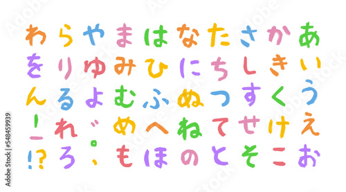 絵の具で描いたようなカラフルなひらがな
