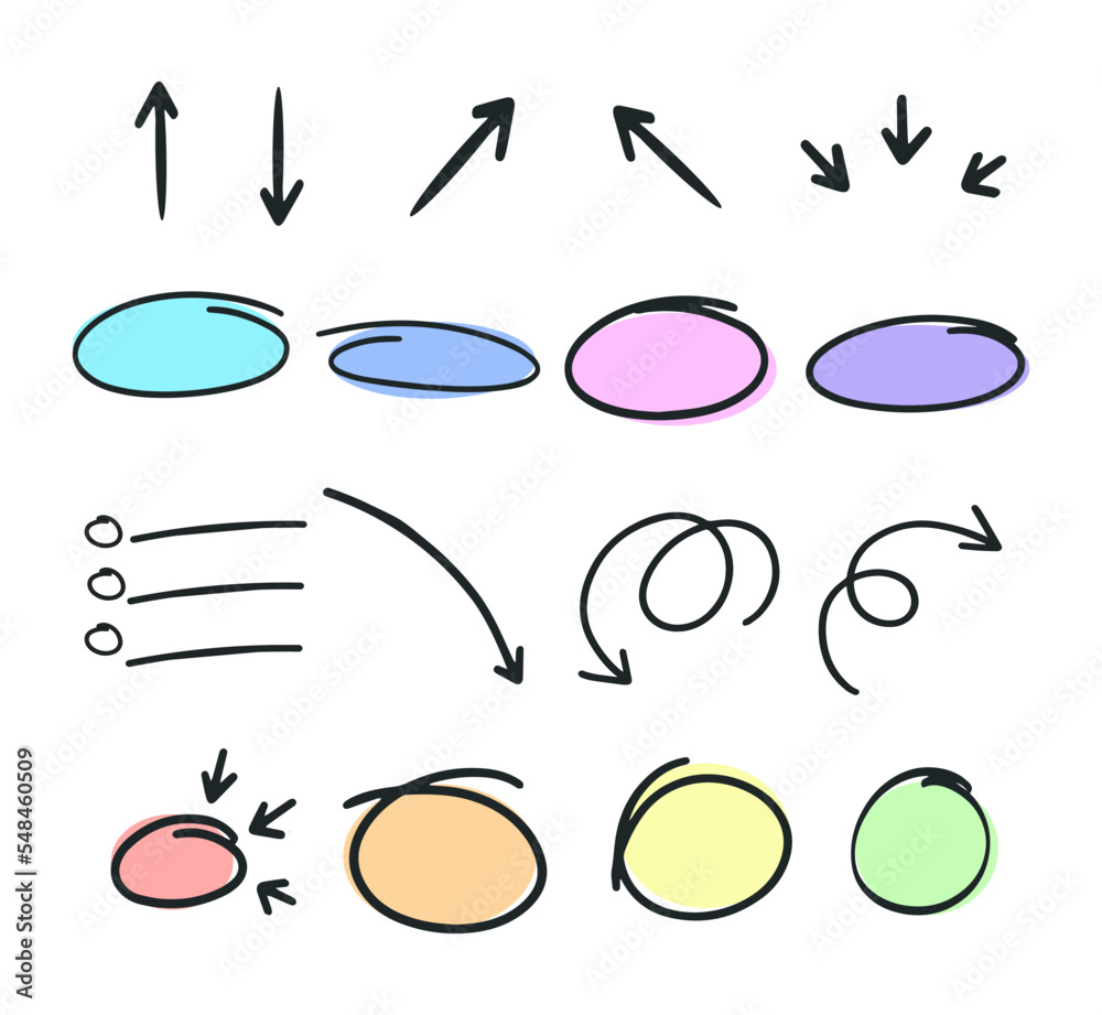 Fototapeta premium Set of pastel buble and arrows