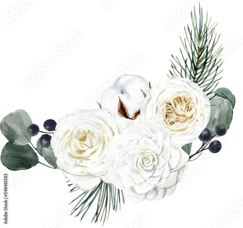 Watercolor floral bouquet illustration
