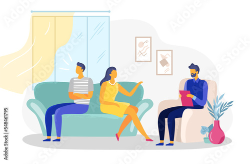 Psychological therapy with couple woman and man
