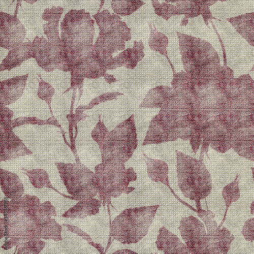 Gobelin. Drawing with roses. Textile. Seamless pattern. 