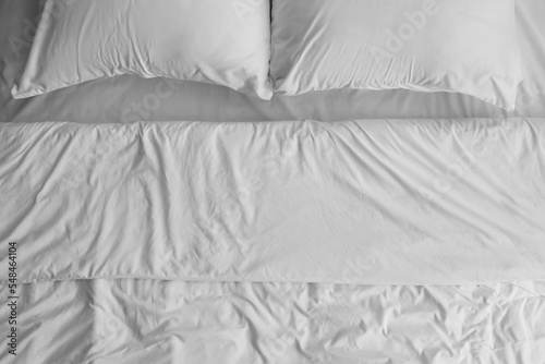 Wallpaper Mural White sheets and pillows on bed, closeup Torontodigital.ca