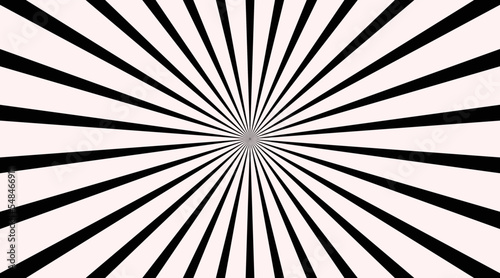 Abstract sunburst pattern background. Shiny starburst banner. Sunburst effect. Black and white ray textures.