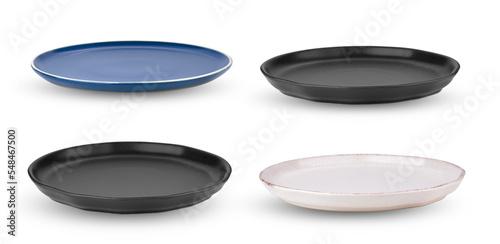 Empty ceramic plate isolated on transparent png
