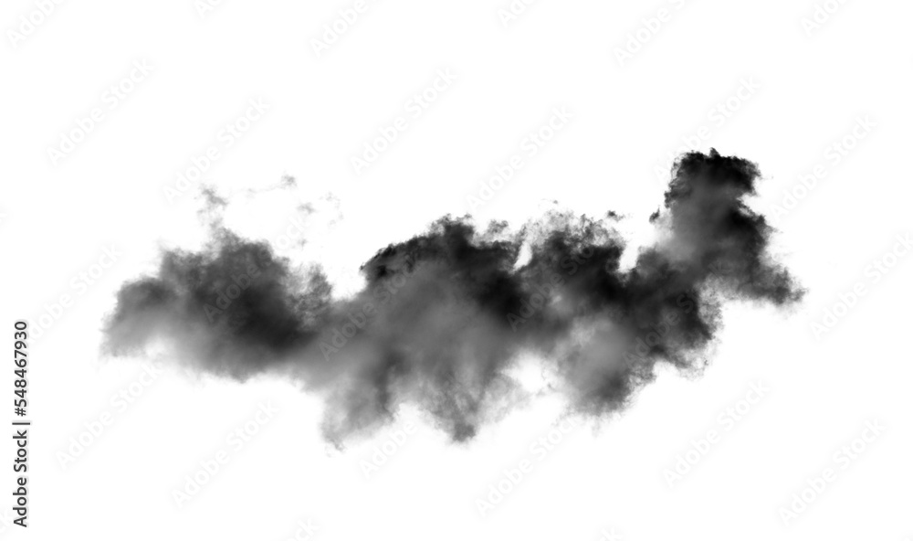 Black clouds isolated on transparent png