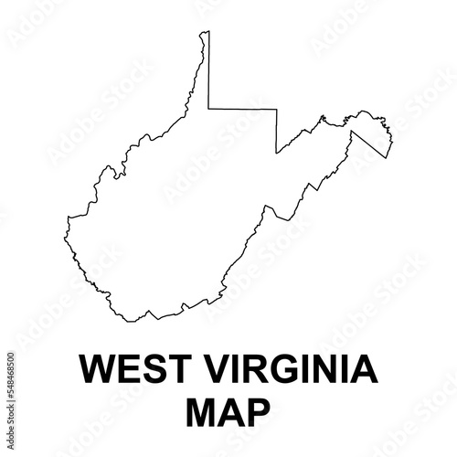 West Virginia map shape, united states of america. Flat concept icon symbol vector illustration
