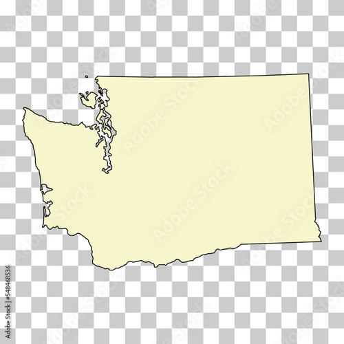 Washington map shape, united states of america. Flat concept icon symbol vector illustration