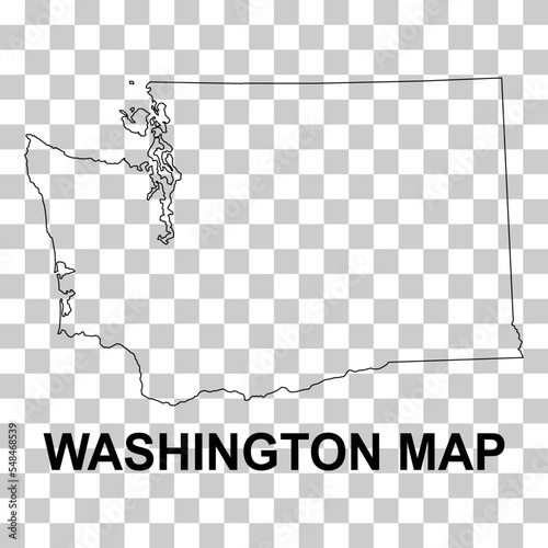 Washington map shape, united states of america. Flat concept icon symbol vector illustration