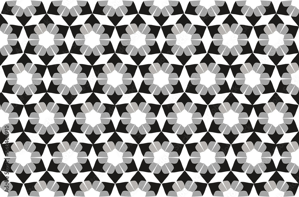 Naklejka premium Pattern seamless black and white flowers. Background. 