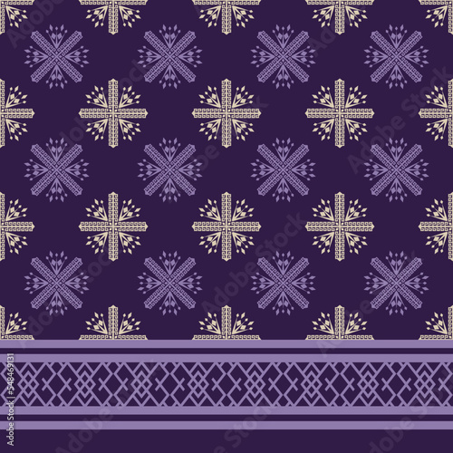 African tradition ethnic pattern Aztec Indian Indonesian Asia seamless patterns for fabric curtain sarong carpet purple background 