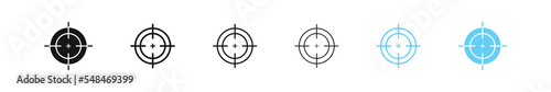 Aim icon. Sniper sign. Target symbol. Shot from gun icons. Focus symbols. Vector sign.