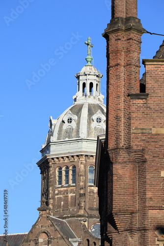 Amsterdam Sint-Nicolaaskerk Basilica Dome View from the Oudezijds Voorburgwal Canal, Netherlands photo