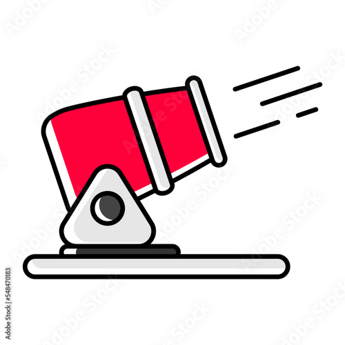 Snowball Cannon vector color omission icon design, Winter Season Element symbol, Snowboarding Equipment Sign, extreme sports stock illustration, Snowball launcher or blaster Concept