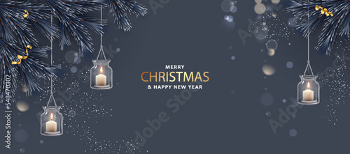 Merry Christmas and Happy New Year banner