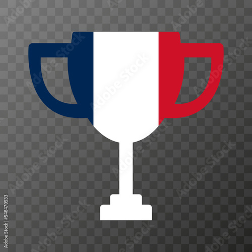 Cup of the winner of the competition in the color of France. Vector illustration.