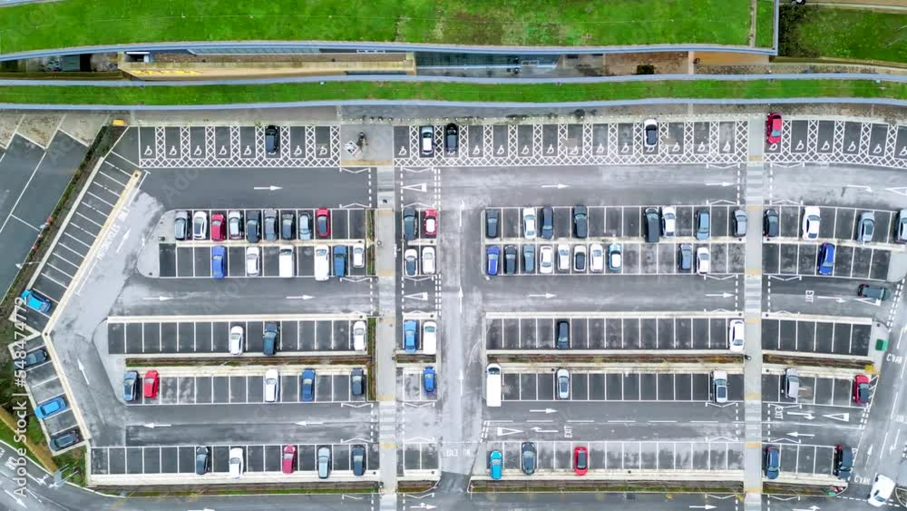 Aerial view of car park in Skelton Lake Services on the M1 in Leeds Aerial view of car park in Skelton Lake Services on the M1 in Leeds