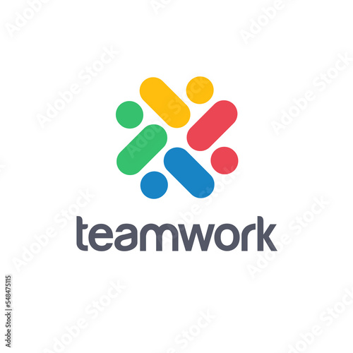 Vector logo design template for social media, teamwork.