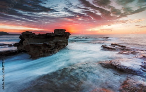 Floating rock ocean current morning sunrise photo