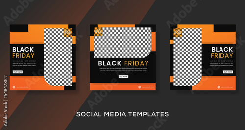 Fashion sale for black friday banner template post. premium vector
