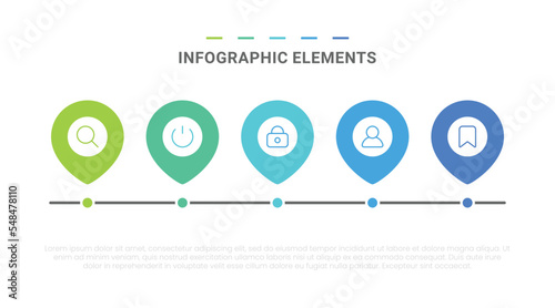 Vector modern timeline options infographic elements for business with icons template design