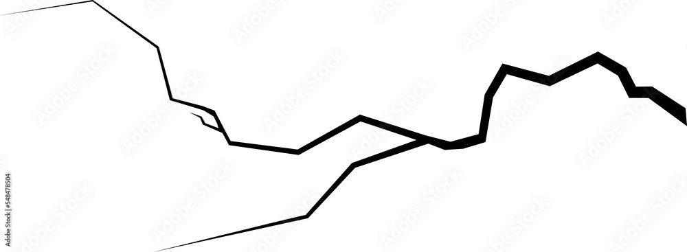 Surface crack and fissure in ground, concrete, crevices from disaster top view. Breaks on land surface from earthquake isolated on white background. Broken ground, wall, glass pattern effect. Damage Surface crack and fissure in ground, concrete, crevices from disaster top view. Breaks on land surface from earthquake isolated on white background. Broken ground, wall, glass pattern effect. Damage