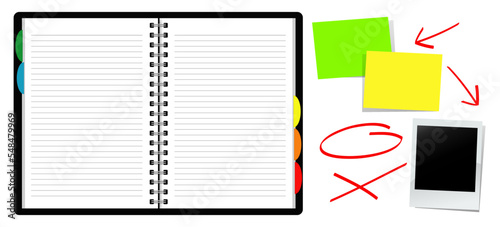 Carnet à spirales + post-it + pola