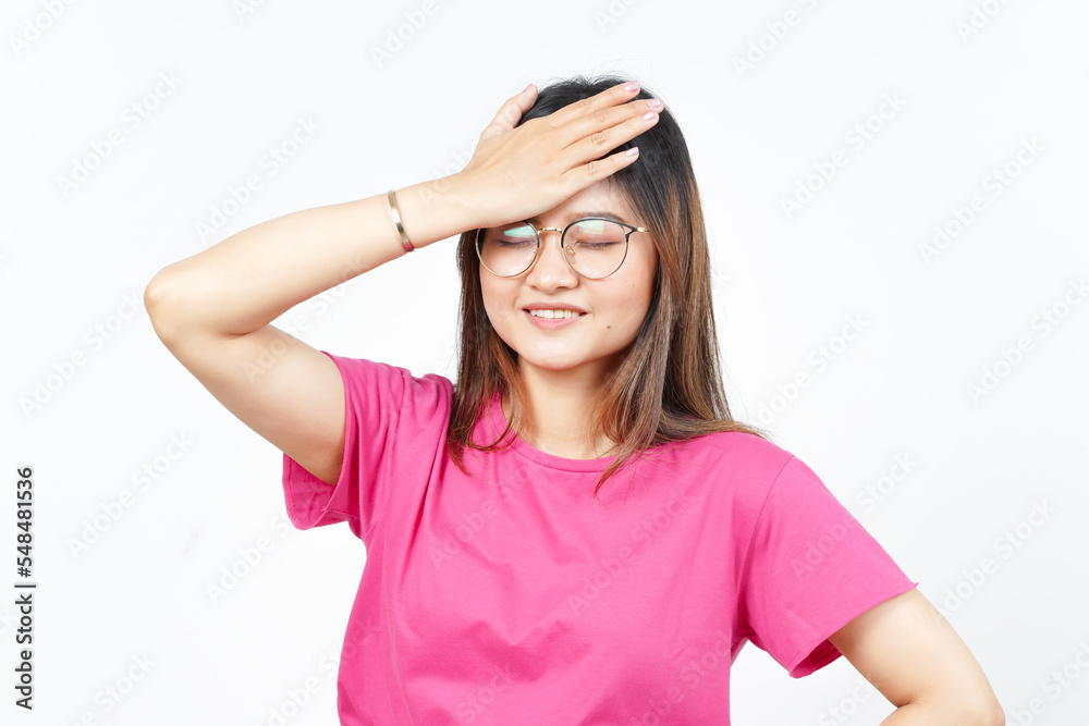 Forget something gesture Of Beautiful Asian Woman Isolated On White Background Forget something gesture Of Beautiful Asian Woman Isolated On White Background
