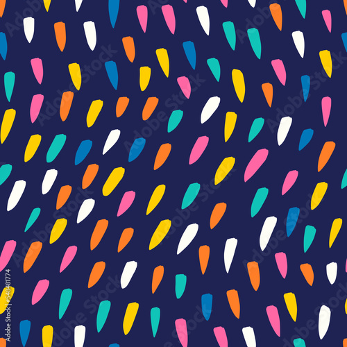 Canvas Print Hand drawn colorful dot seamless pattern