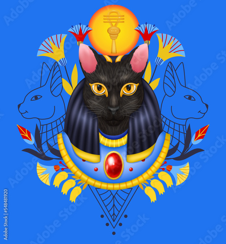 Bastet Egyptian God Composition