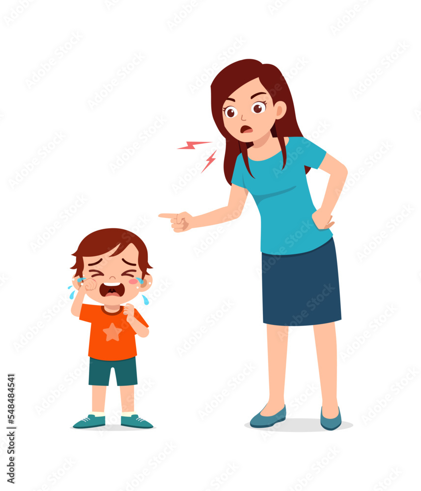 mother angry to kid because of bad attitude