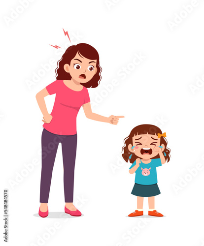 mother angry to kid because of bad attitude