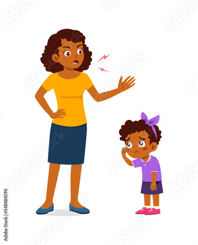 mother angry to kid because of bad attitude