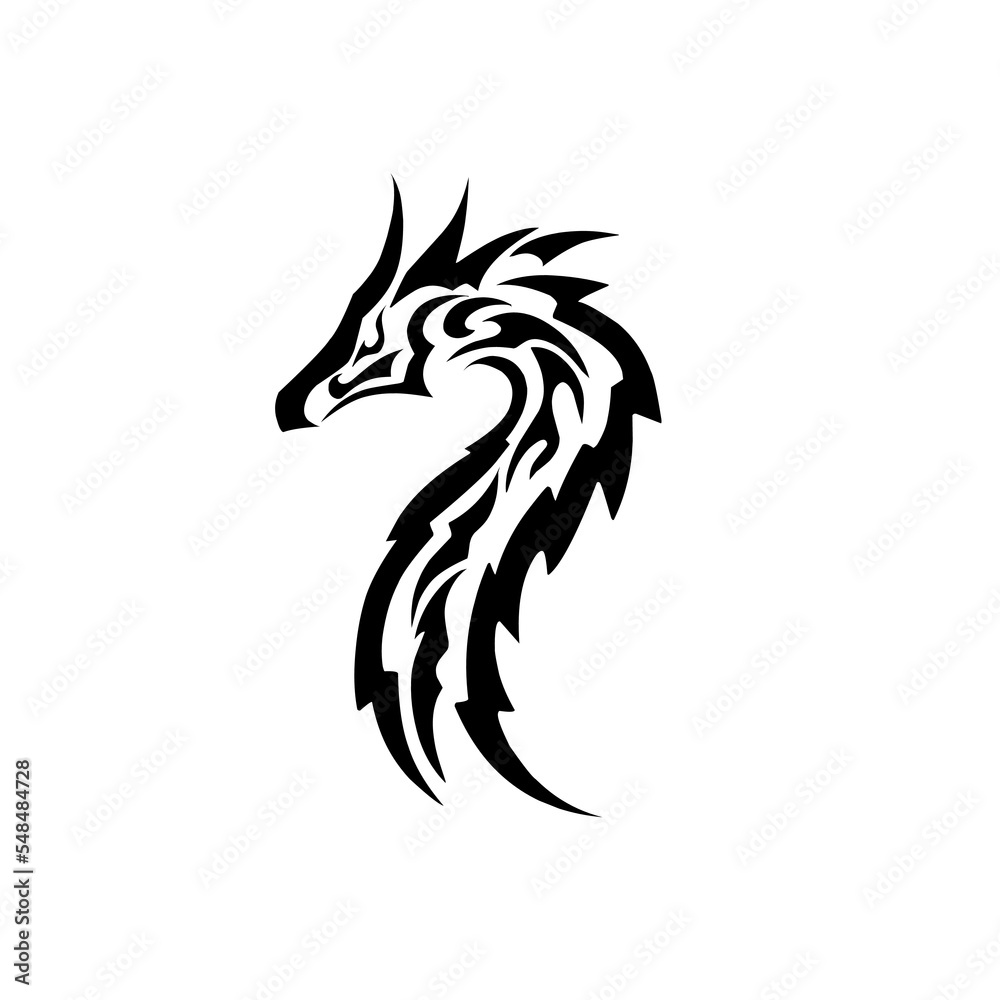 vector graphic illustration design tribal snake dragon