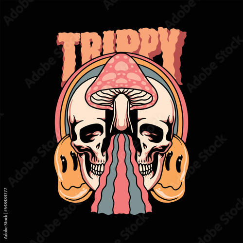 trippy world illustration vector design
