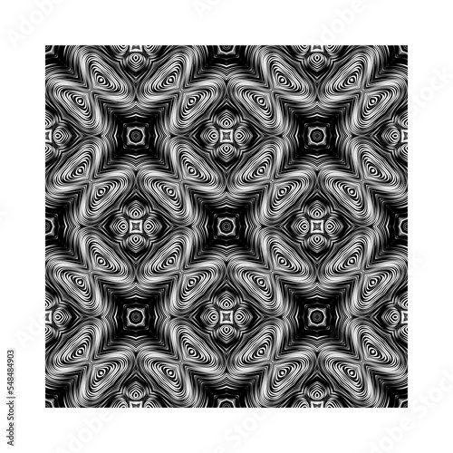 Optical illusion striped wrapped background vector design.Vector black and white wavy background. Stylish texture with wavy stripes lines. Geometric abstract background illustration.Optical effect.