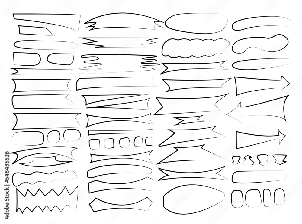 Set of vector linear arrows for vector layout design