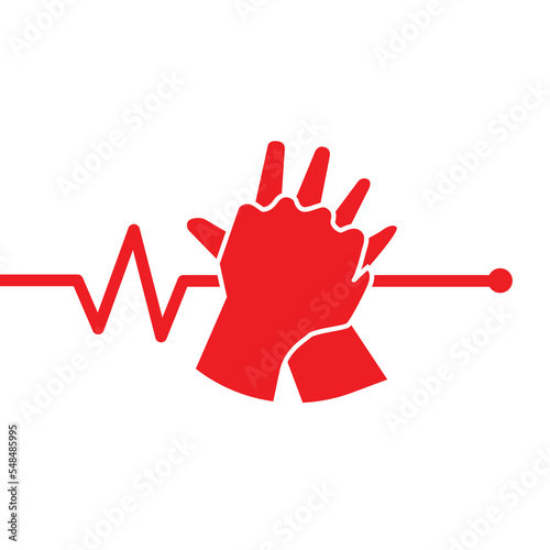 heart cpr medical icon vector design