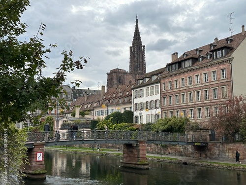 Strasbourg city center medieval old buildings 