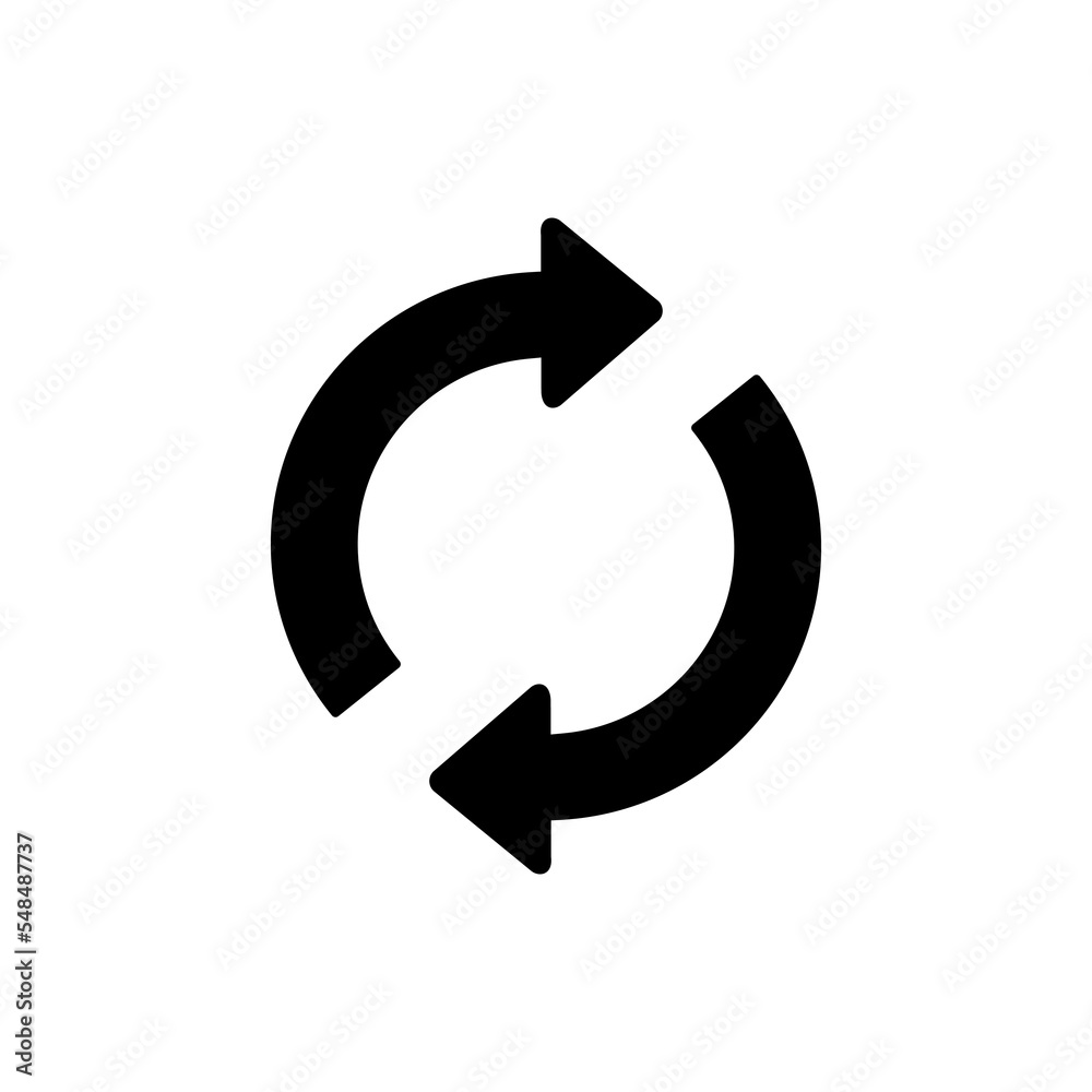 Rotation Arrow icon vector. Rotation Arrow flat style isolated on a white background - stock vector. Rotation Arrow icon vector. Rotation Arrow flat style isolated on a white background - stock vector.