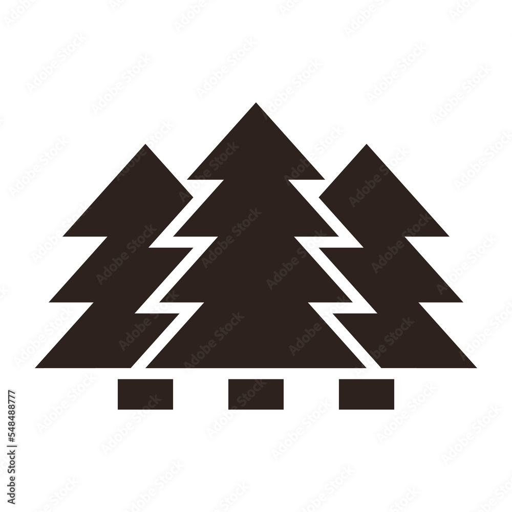 Obraz premium Fir forest, coniferous tree, fir icon